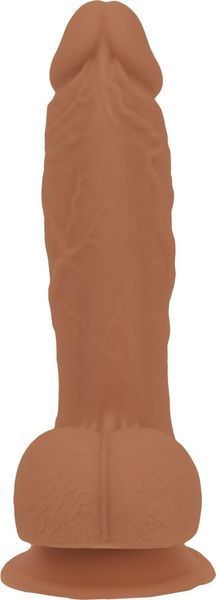 Фалоімітатор ADDICTION Steven 7.5" Silicone Dong Caramel, вібропуля в подарунок, 19х3,8 см. SX3155 фото