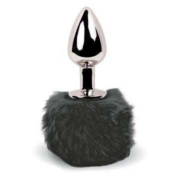 Анальная пробка с хвостиком FeelzToys - Bunny Tails Butt Plug Black, 7х2,5 см. SO5063 фото