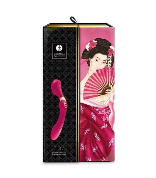 Двосторонній вібромасажер Shunga Zoa Raspberry, 26,5 х3, 8 см. SO6912 фото