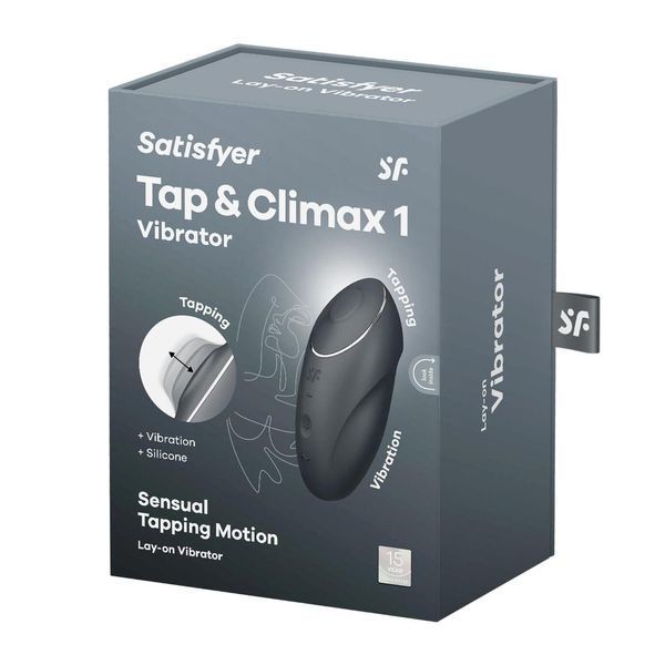 Клиторальный вибратор с пульсацией Satisfyer Tap & Climax 1 Grey, 11х4,6 см. SX0567 фото