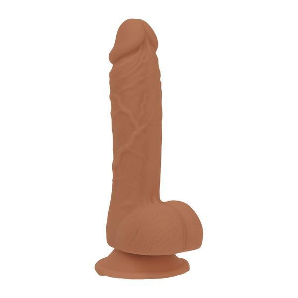 Фалоімітатор ADDICTION Steven 7.5" Silicone Dong Caramel, вібропуля в подарунок, 19х3,8 см. SX3155 фото