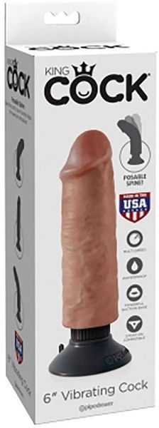 Вибратор King Cock 6" Vibrating Cock от Pipedream, 20х4,5 см. 400606 фото