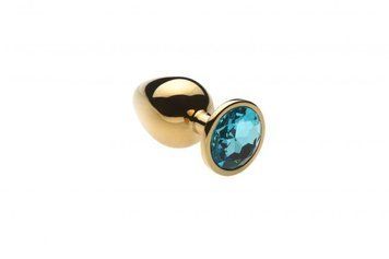 Анальна пробка з кристалом Swarovski Gold Topaz, розмір L 280988 фото