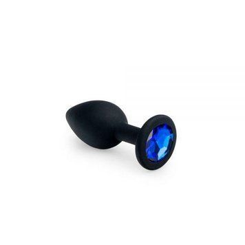 Анальний корок, Black Silicone Sapphire, S, 7,5х2,8 см. 281254 фото