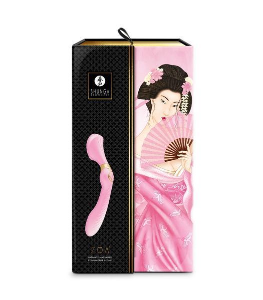 Двосторонній вібромасажер Shunga Zoa Light Pink, 26,5 х3, 8 см. SO6913 фото