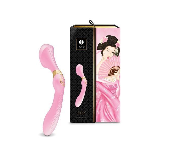 Двосторонній вібромасажер Shunga Zoa Light Pink, 26,5 х3, 8 см. SO6913 фото