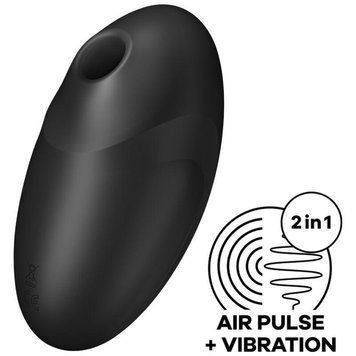 Вакуумний кліторальний стимулятор із вібрацією Satisfyer Vulva Lover 3 Black, 11х6 см. SO7783 фото