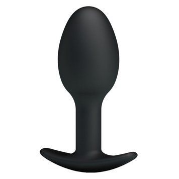 Анальний стимулятор зі зміщеним центром ваги Pretty Love Silicone Anal Plug Black, 8,4х3,2 см. 6603BI0394 фото