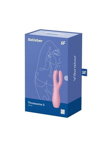 Клиторальный вибратор Satisfyer Threesome 3 Pink с тремя пальчиками, 14х2 см. SO6101 фото
