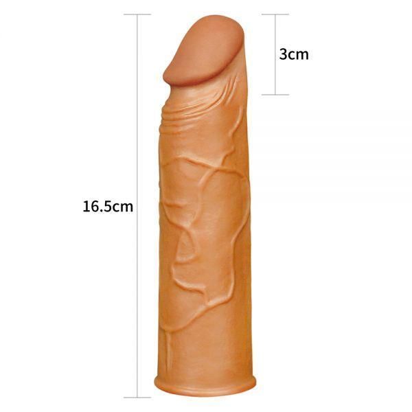 Удлиняющая насадка на член Pleasure X Tender +3 см, Brown, 17х4 см. 6452LVTOY154 фото