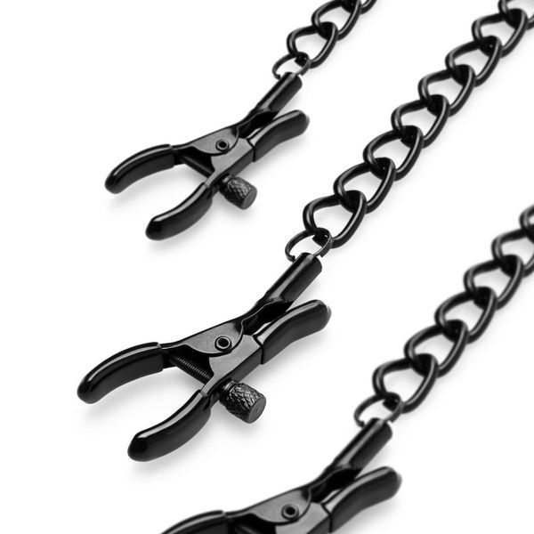 Зажимы для сосков и клитора Bedroom Fantasies Nipple & Clit Clamps - Black SO8818 фото