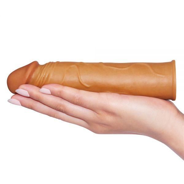 Удлиняющая насадка на член Pleasure X Tender +3 см, Brown, 17х4 см. 6452LVTOY154 фото