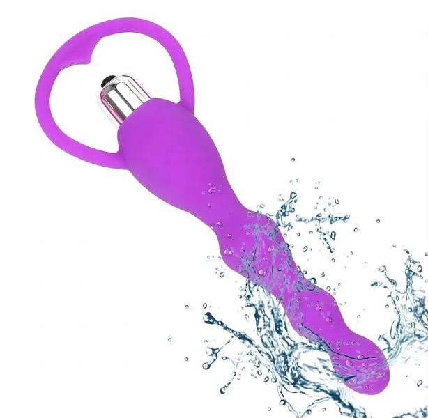 Анальний стимулятор із вібрацією anal plug vibro purple, 12х3,1 см. 300044 фото