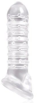 Насадка на пініс Renegade Ribbed Sleeve Clear від NS Novelties, 17,5х4,5 см. 470180 фото