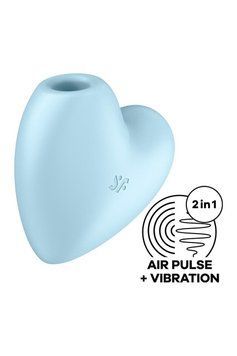 Вакуумный стимулятор-сердечко с вибрацией Satisfyer Cutie Heart Blue, 7х7,5 см. SO6287 фото