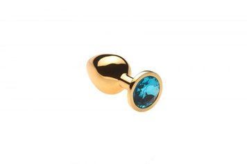 Анальна пробка з кристалом Swarovski Gold Topaz, розмір М 280991 фото