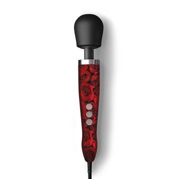 Вібромасажер DOXY Die Cast ROSE PATTERN, потужний, живлення 220В, металевий корпус, 34х6 см. SO8017 фото