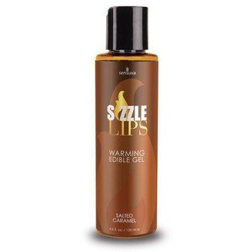 Зігрівальний масажний гель зі смаком солоної карамелі Sensuva &mdash; Sizzle Lips Salted Caramel, 125 мл. SO3211 фото