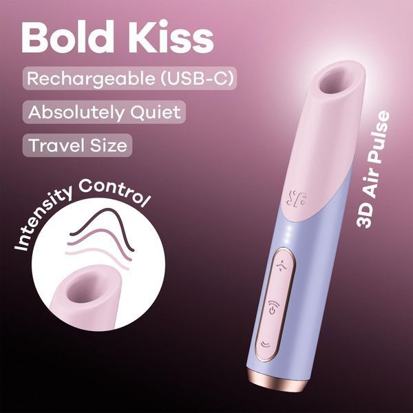 Вакуумный клиторальный стимулятор Satisfyer Bold Kiss Violet, 12,5х2,5 см. SX2165 фото