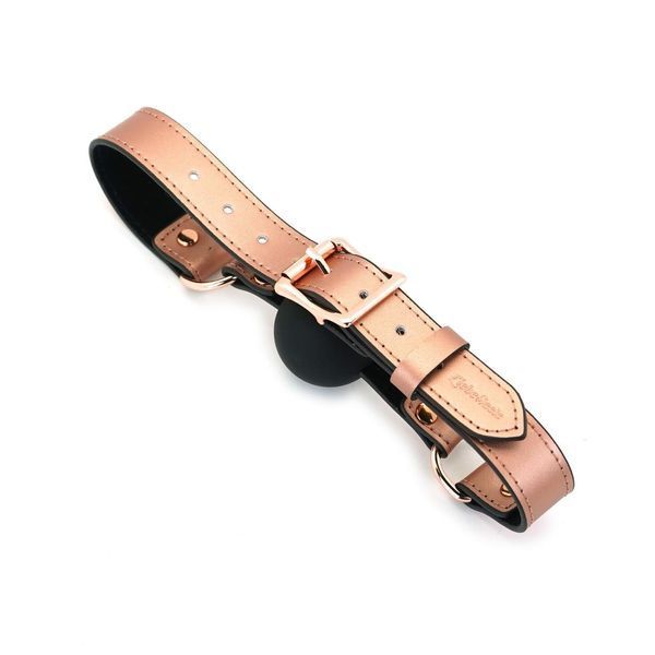 Кляп Liebe Seele Rose Gold Memory Ball Gag, силиконовый шарик, кожаный ремешок, 4,3 см. SO9493 фото