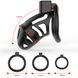 Клетка для пениса LOCKINK SEVANDA Naja-Cobra Chastity Cage Satin Black, 3 кольца разных размеров SX0872 фото 5