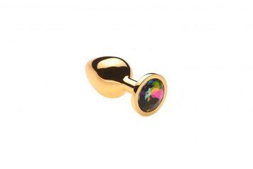 Анальна пробка з кристалом Swarovski Gold Alexandrite, розмір М 280992 фото