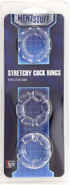 Набор эрекционных колец MENZSTUFF STRETCHY COCK RINGS CLEAR DT20835 фото