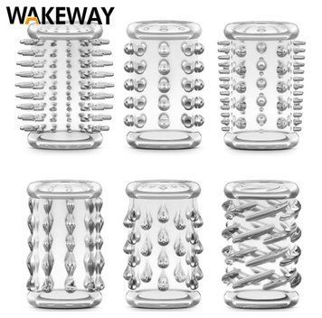 Набір насадок на пеніс Stretchy penis sleeve set white, 4.2х1,6 см, 6 шт. 300039 фото