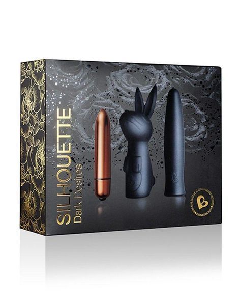 Вибронабор Rocks Off Silhouette &mdash; Dark Desires: вибропуля и две силиконовые насадки SO3364 фото
