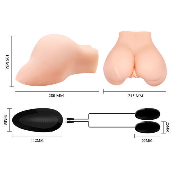 Вагина и анус с вибрацией Crazy Bull Julie Vagina and Anus Masturbator, 28х21,5 см. BM-009104Z-1 фото