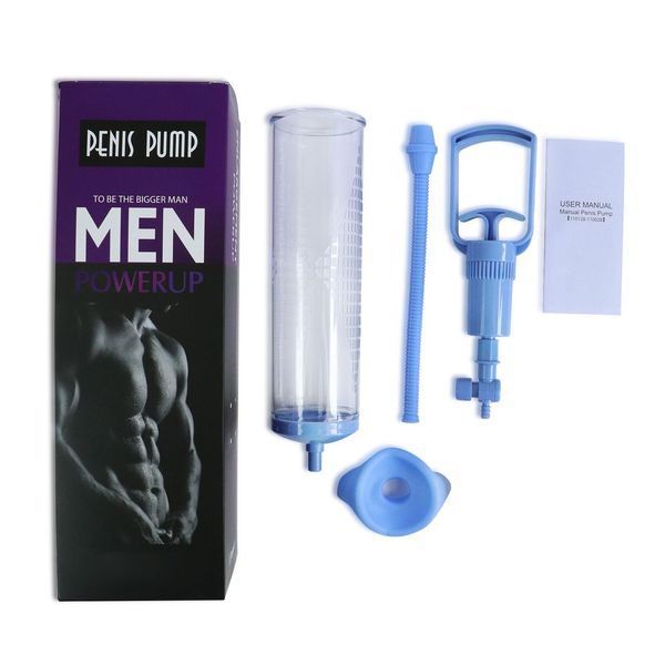 Вакуумна помпа з ручним насосом Men Powerup Blue, 22х6 див. SO2458 фото