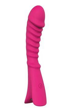 Вибратор для точки G со стимулирующими ребрами Dream Toys VIBES OF LOVE NAUGHTY BARONESS, 20х3,7 см. DT21375 фото