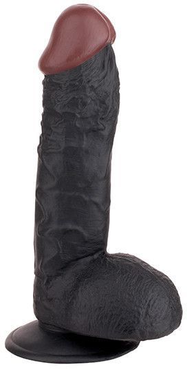 Реалистичный вибратор на присоске BIGSTUFF 7.5INCH BLACK, 19х4 см. DT20873 фото