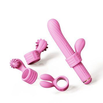 Вібратор із насадками Otouch Magic Stick S1 Plus &mdash; Pink, 21,3х3,5 см. SO9437 фото