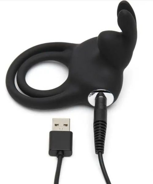 Подвійне ерекційне кільце з вібрацією Fifty Shades Happy Rabbit Stimulating Rechargeable Rabbit Cock Ring FS73137 фото