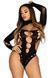 Безшовне боді Leg Avenue Seamless thong back bodysuit black, One Size SO9097 фото 5