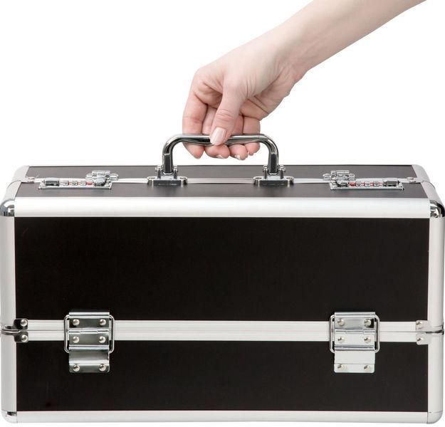 Великий бокс для зберігання інтимних іграшок із кодовим замком BMS Factory Large Lokable Vibrator Case Black SO8899 фото