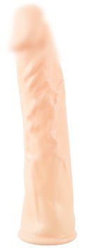 Тонка подовжувальна насадка із силікону Silicone Extension Flesh, 19х3,7 см. 534803 фото