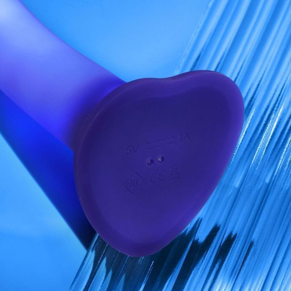 Фалоімітатор, що світиться у темряві Strap-On-Me Glow-LED Dildo Purple &mdash; M, 18х3,5 см. SX2851 фото