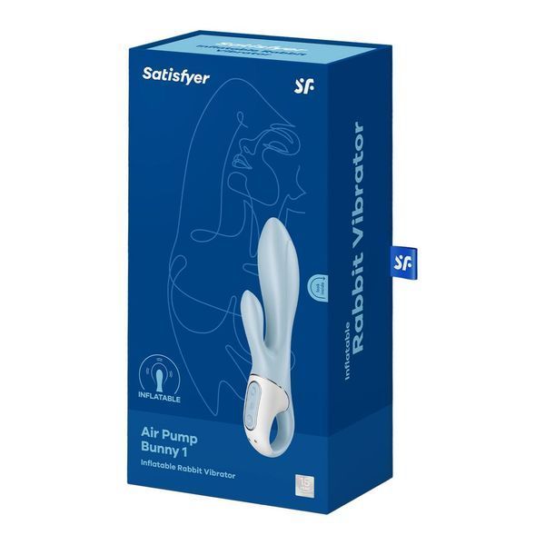 Вибратор-кролик надувной Satisfyer Air Pump Bunny 1, 21х4 см. (надувается до 5,5 см) SX2180 фото