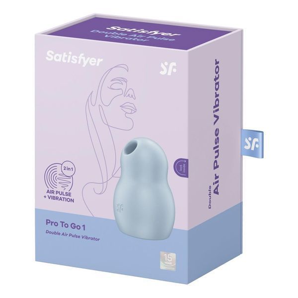 Вакуумный стимулятор с вибрацией Satisfyer Pro To Go 1 Blue, 10х6,3 см. SO7798 фото