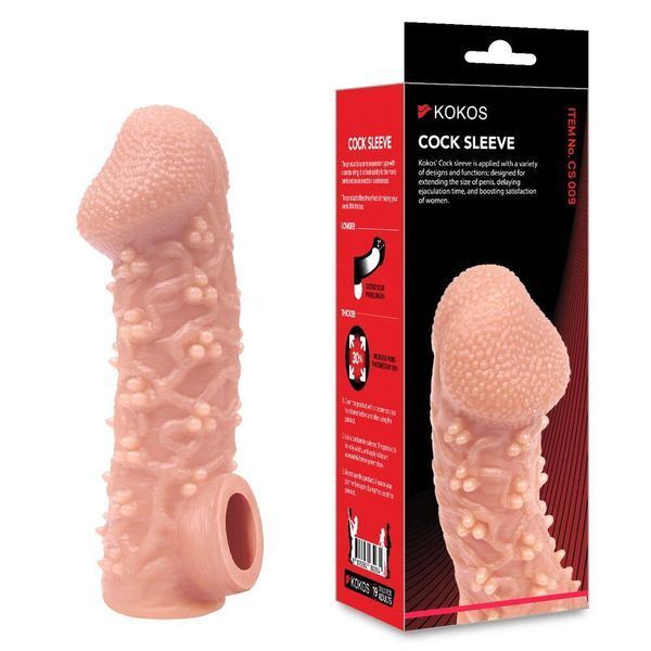 Насадка на член с отверстием для мошонки Kokos Extreme Sleeve CS 009-L, 17,6х5,1 см. SX1468 фото