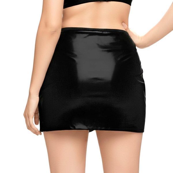 Сексуальная юбка Art of Sex - Malibu, цвет черный с эффектом мокрого бархата, XS-M, L-2XL + подарок SX3534 фото