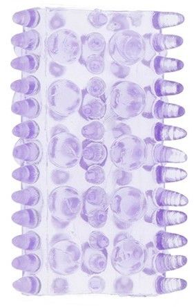 Насадка на пеніс BASICX TPR SLEEVE PURPLE 0 7INCH з кульками і вусиками DT20682 фото