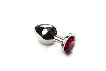 Анальна пробка з кристалом Swarovski Silver Amethyst, розмір М 280946 фото