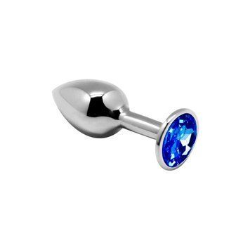 Металлическая анальная пробка с кристаллом Alive Mini Metal Butt Plug Blue, размер S, 7х2,8 см. SO5998 фото