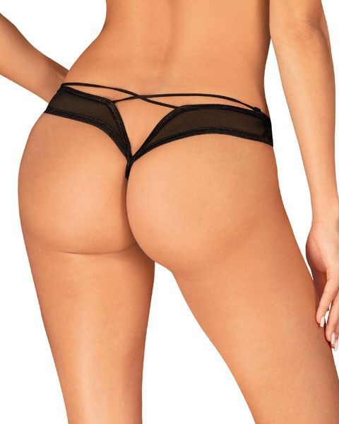 Прозрачные трусики с вырезом Obsessive Roxelia crotchless thong, XS/S, M/L, XL/2XL SO9077 фото
