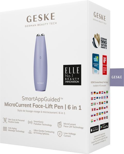 Микротоковая ручка для подтяжки лица GESKE MicroCurrent Face-Lift Pen 6в1 purple HB0123 фото