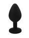 Силиконовая анальная пробка с кристаллом в форме сердца Black Silicone Heart Diamond, размер S, 7,5х2,8 см. 820163 фото 2