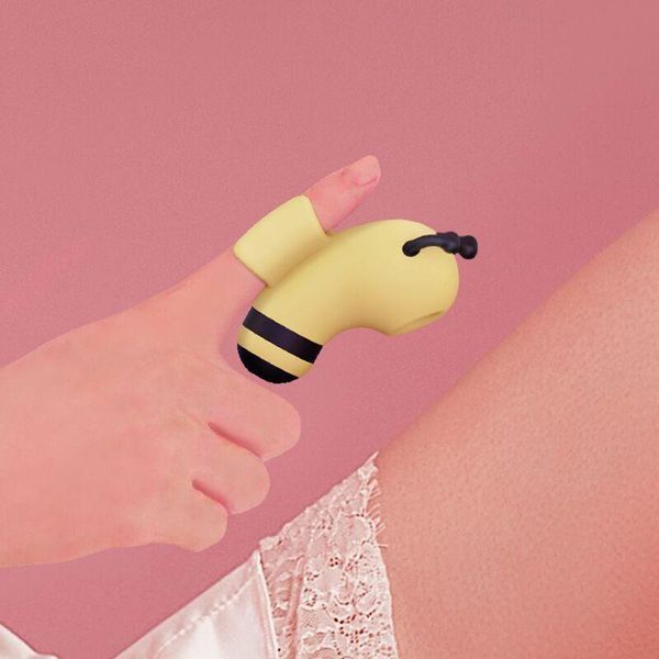 Вакуумний стимулятор з мікрострумами на палець CuteVibe Beebe Yellow SO6550 фото